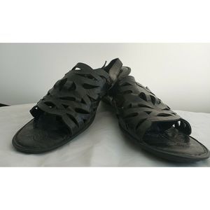 Born Womens Slingback Strappy Sandals Size 7 Black